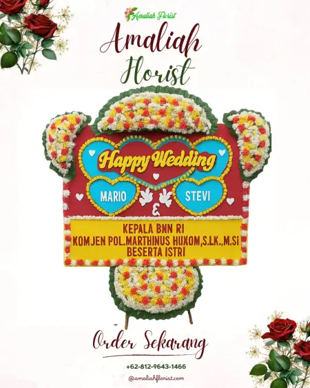 Papan Bunga Pernikahan Berjo